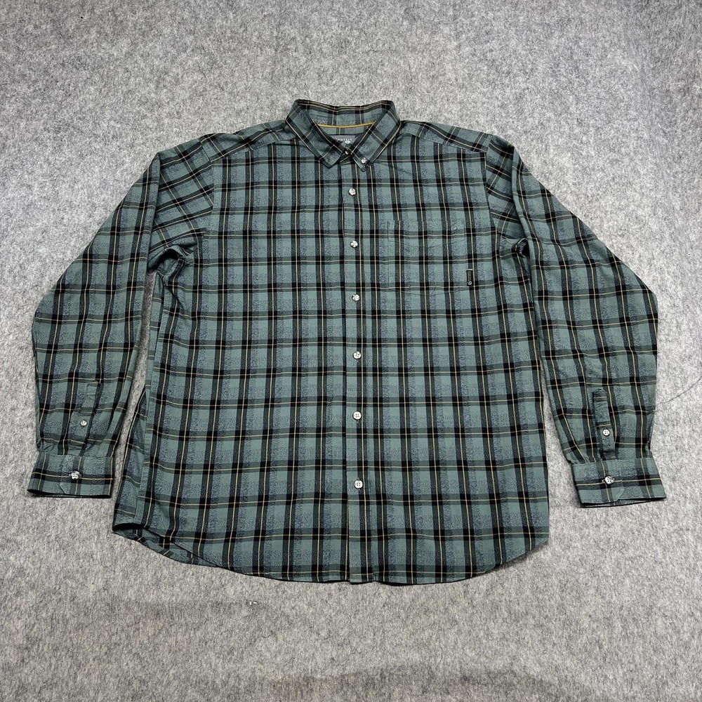 Mountain Hardwear Shirt Mens XL Green Plaid Long Sleeve‎ Button Down Outdoor